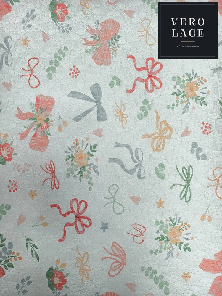 Printed Lace, Poly-Spandex Ditsy Floral — VL-PR-0093