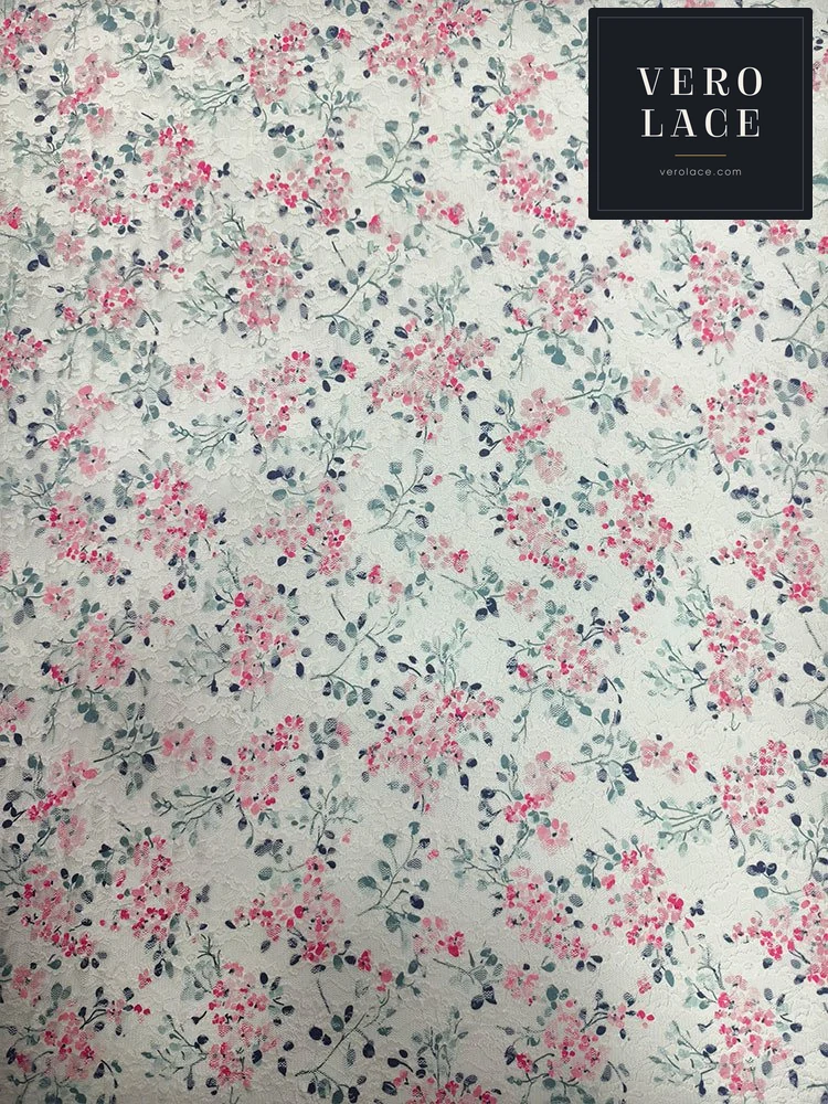 Printed Lace, Poly-Spandex Ditsy Floral . — VL-PR-0101