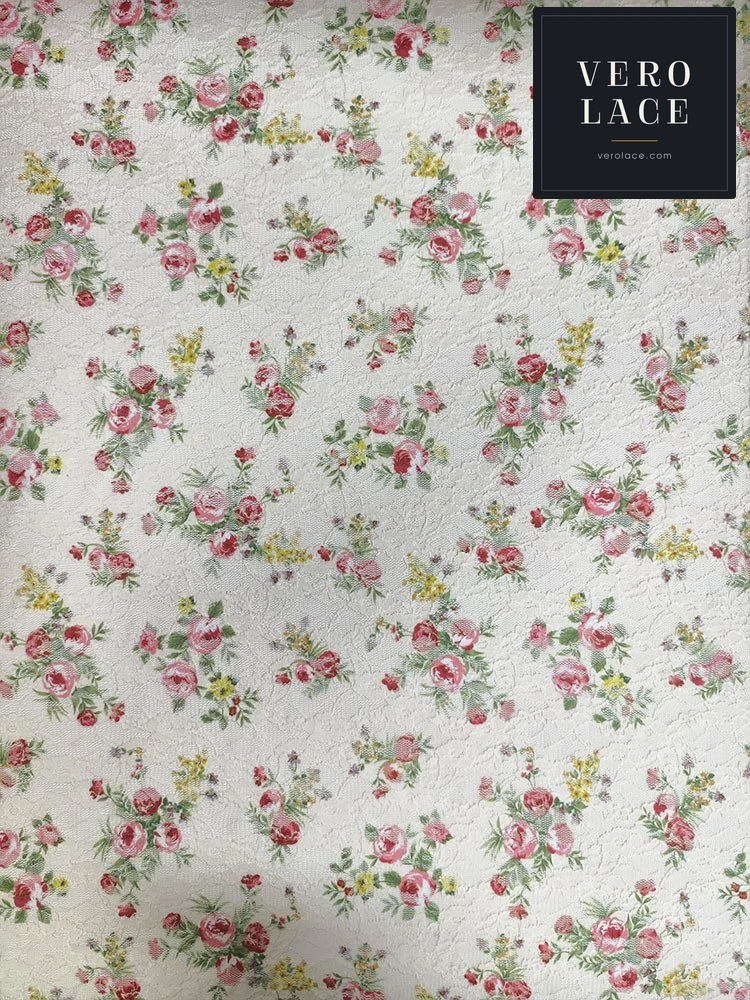 Printed Lace, Poly-Spandex Ditsy Floral — VL-PR-0109