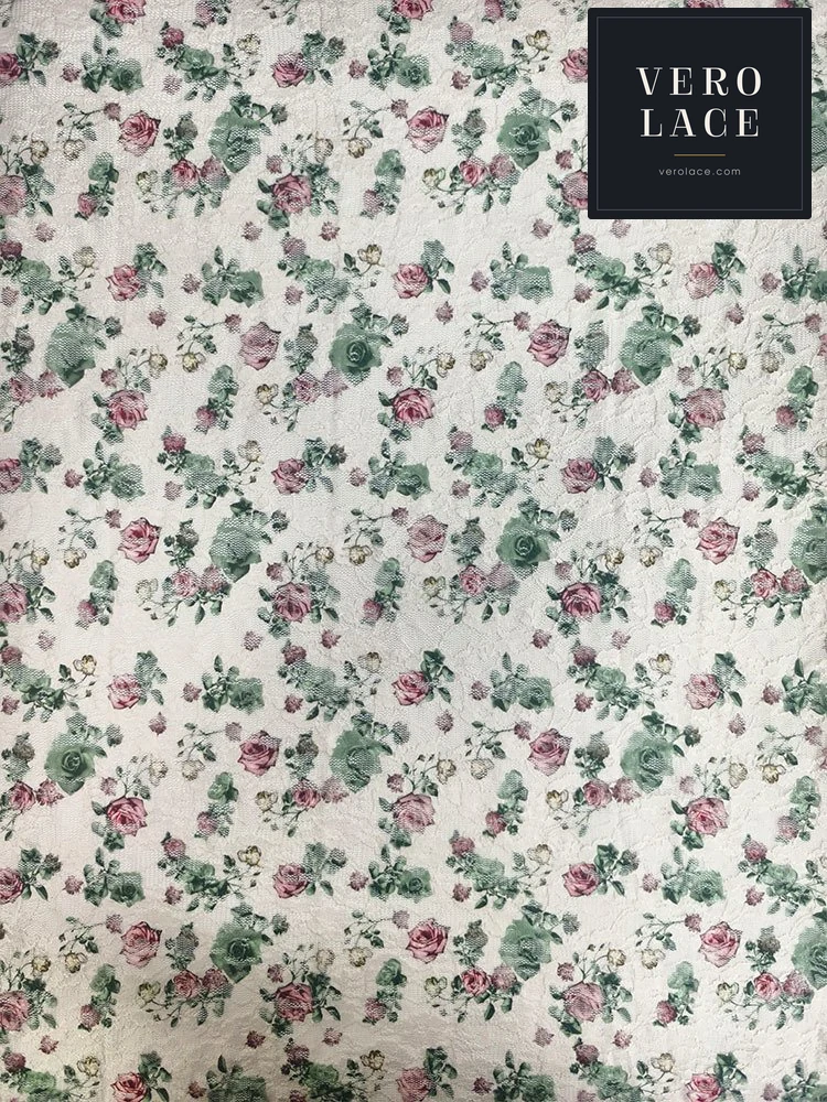 Printed Lace, Poly-Spandex Ditsy Floral — VL-PR-0110