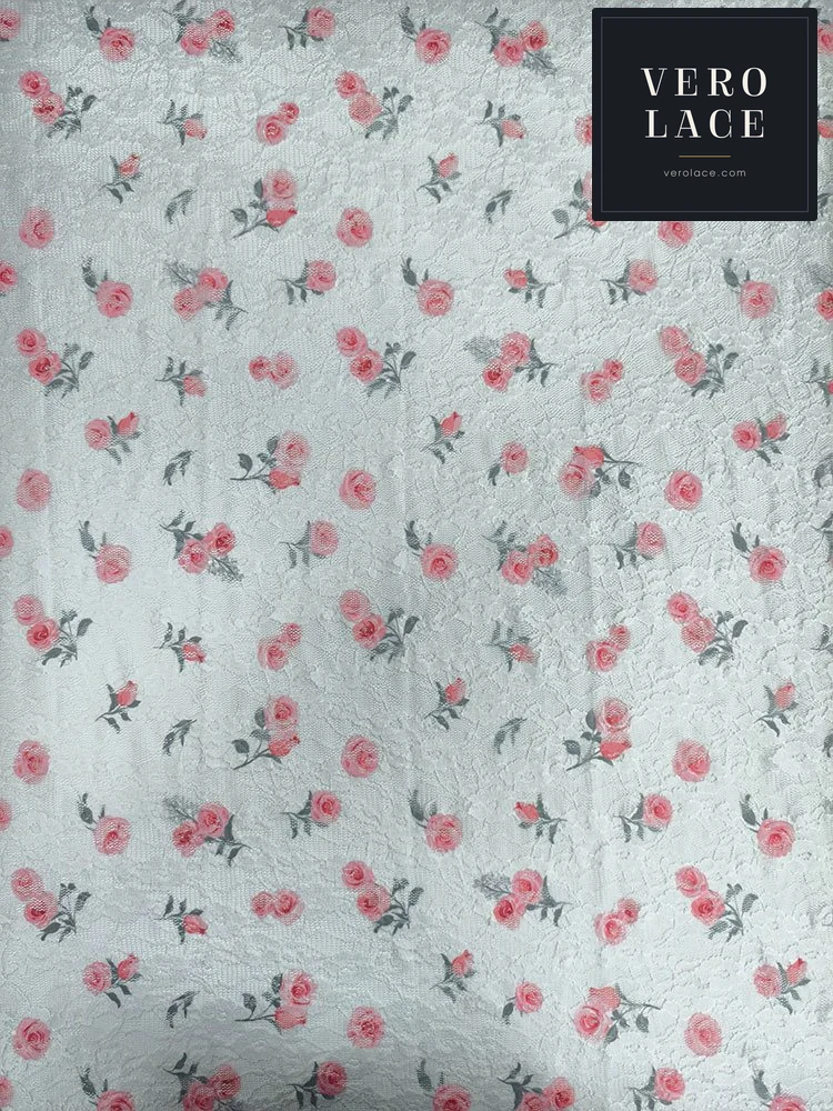 Printed Lace, Poly-Spandex Ditsy Floral — VL-PR-0116