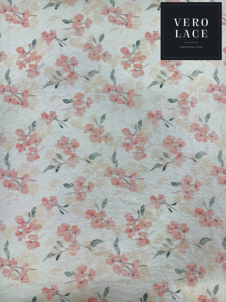 Printed Lace, Poly-Spandex Ditsy Floral — VL-PR-0133