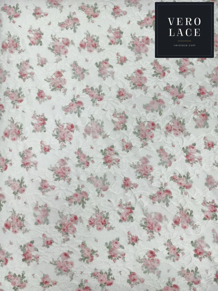 Printed Lace, Poly-Spandex Ditsy Floral — VL-PR-0147