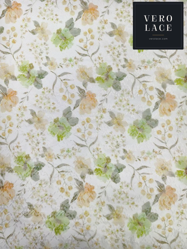 Printed Lace, Poly-Spandex Floral — VL-PR-0030