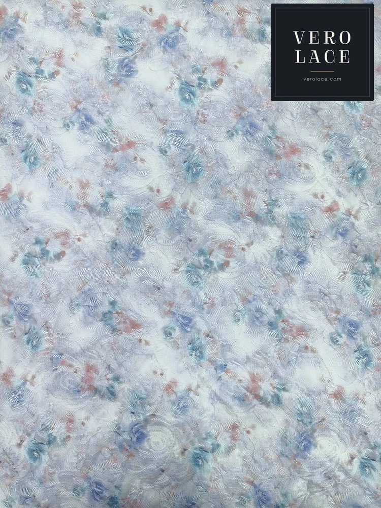 Printed Lace, Poly-Spandex Floral — VL-PR-0041