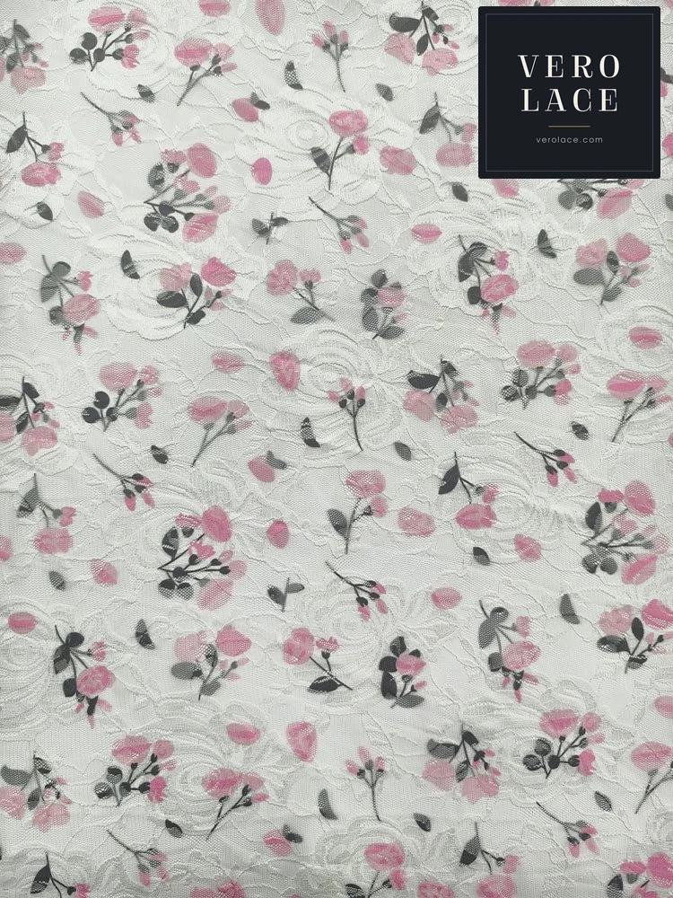 Printed Lace, Poly-Spandex Floral — VL-PR-0044