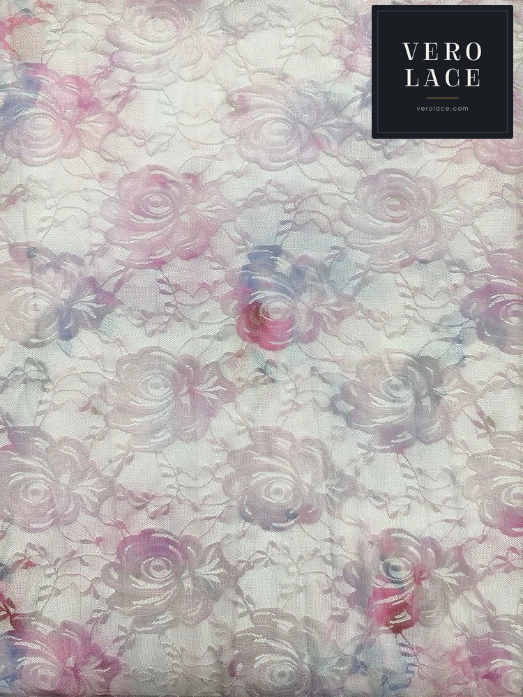 Printed Lace, Poly-Spandex Floral — VL-PR-0054