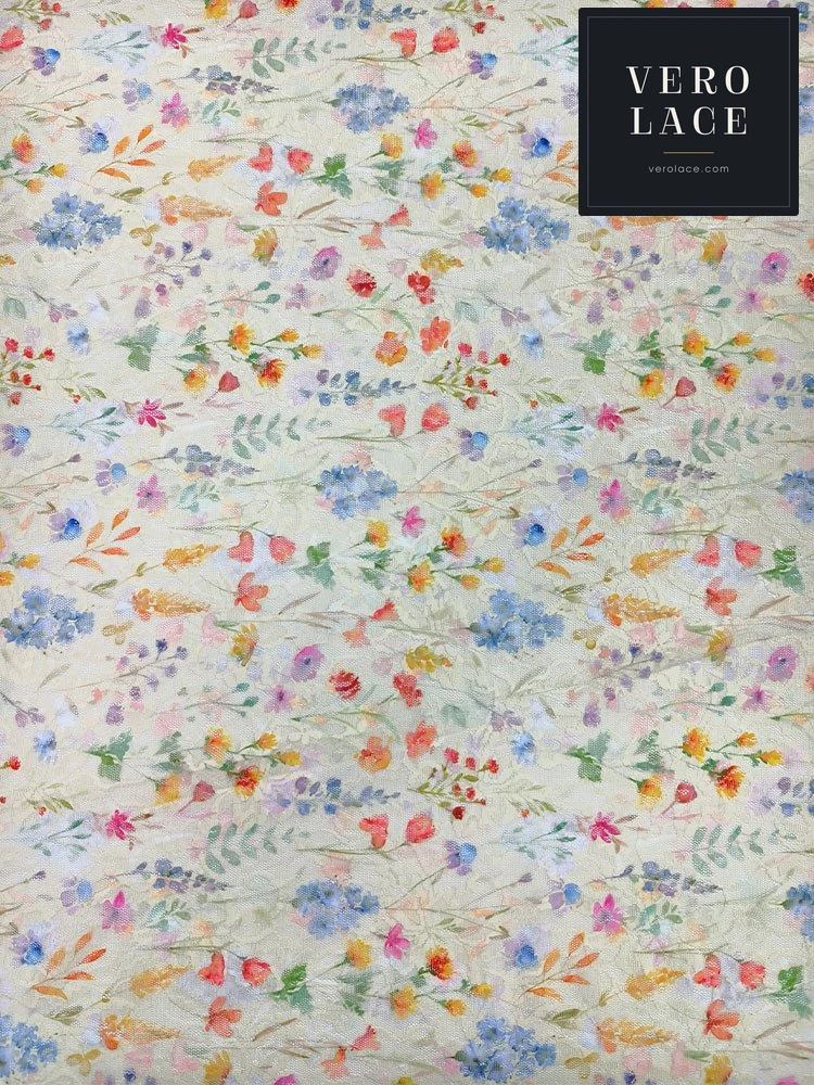 Printed Lace, Poly-Spandex Floral — VL-PR-0085