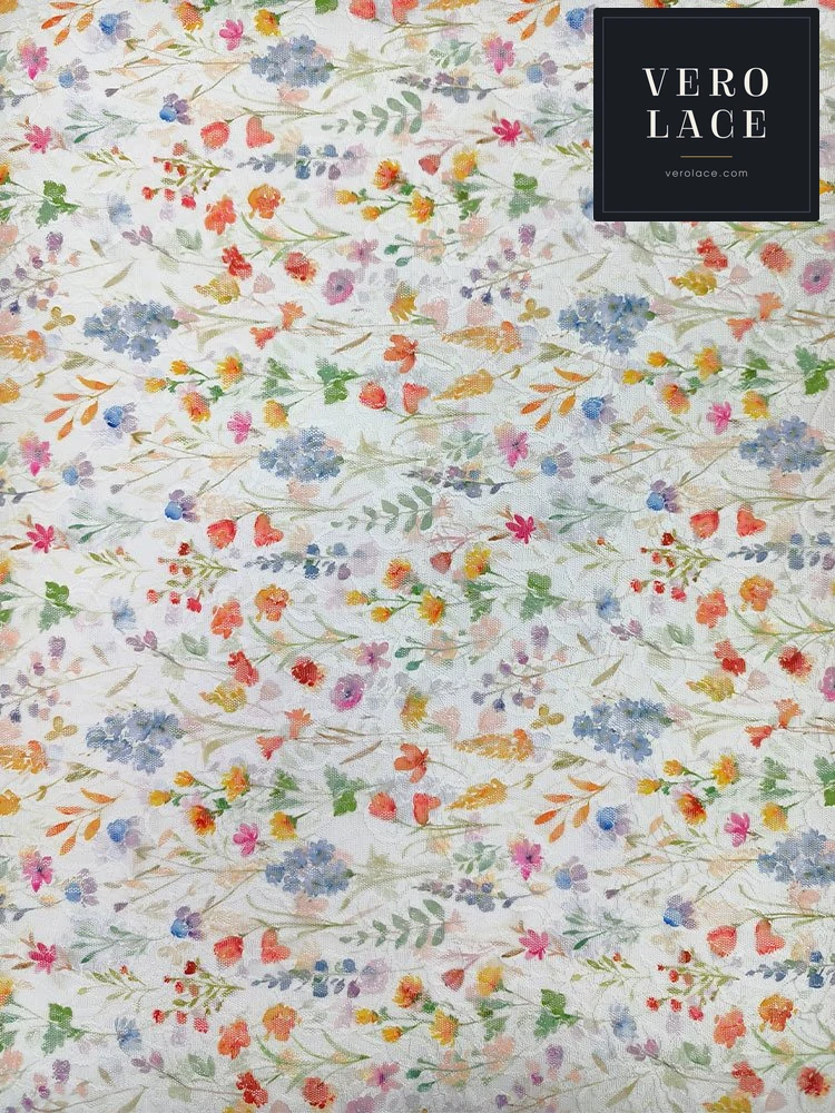Printed Lace, Poly-Spandex Floral — VL-PR-0088
