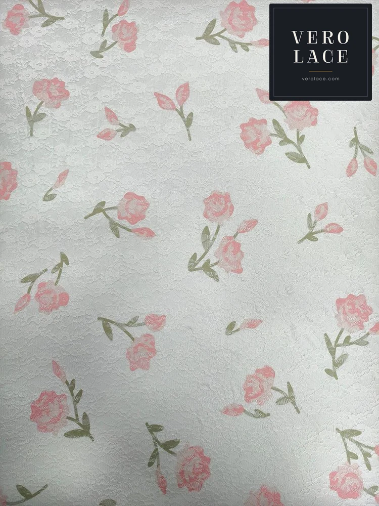 Printed Lace, Poly-Spandex Floral — VL-PR-0097