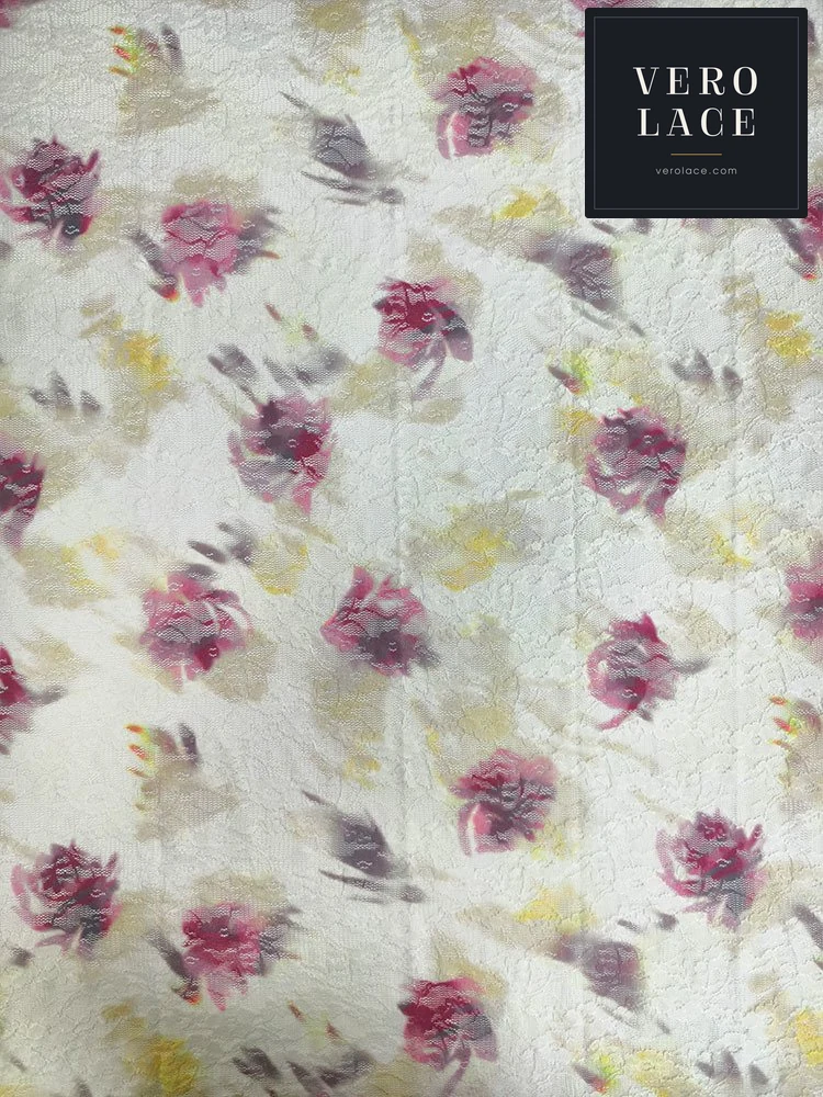 Printed Lace, Poly-Spandex Floral — VL-PR-0105