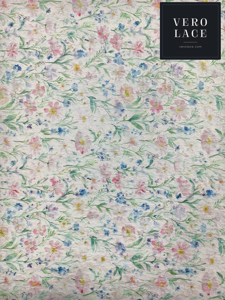 Printed Lace, Poly-Spandex Floral — VL-PR-0117