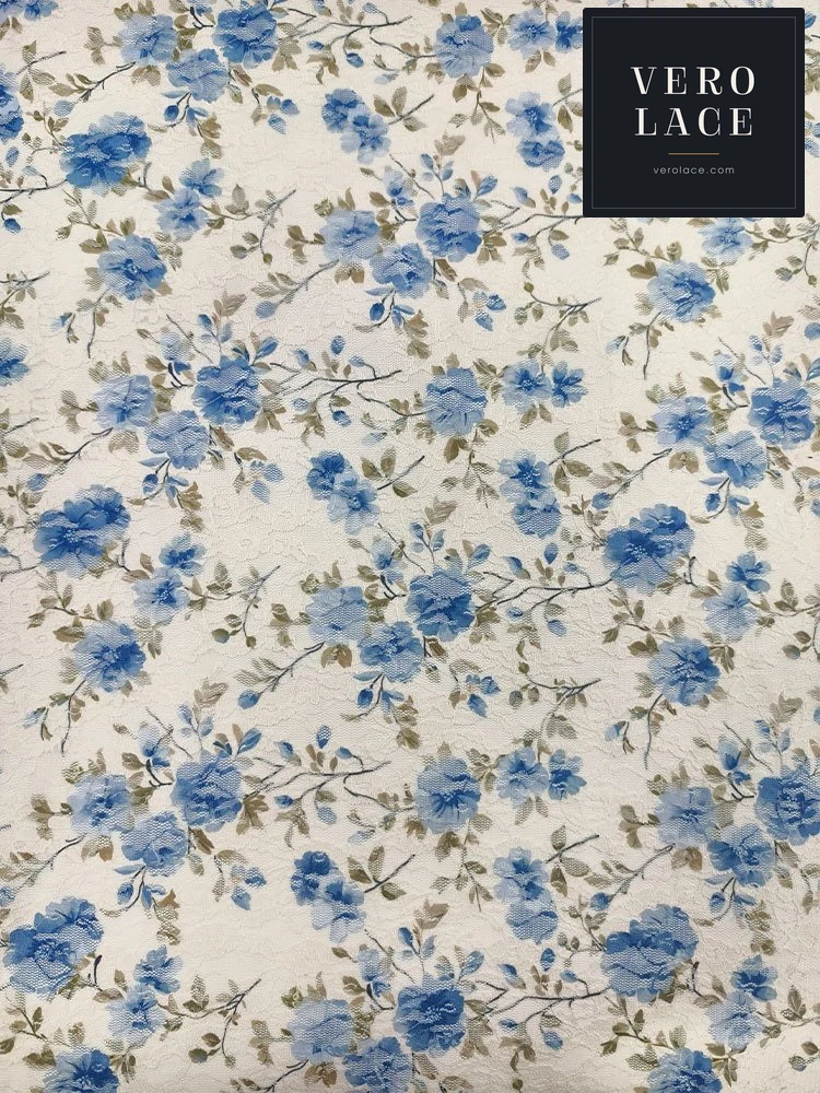 Printed Lace, Poly-Spandex Floral — VL-PR-0128