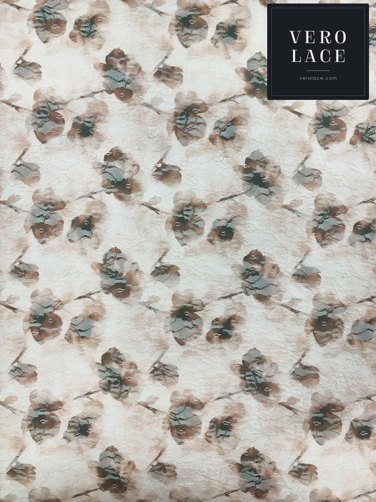 Printed Lace, Poly-Spandex Floral — VL-PR-0137