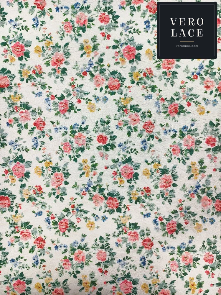Printed Lace, Poly-Spandex Floral — VL-PR-0138