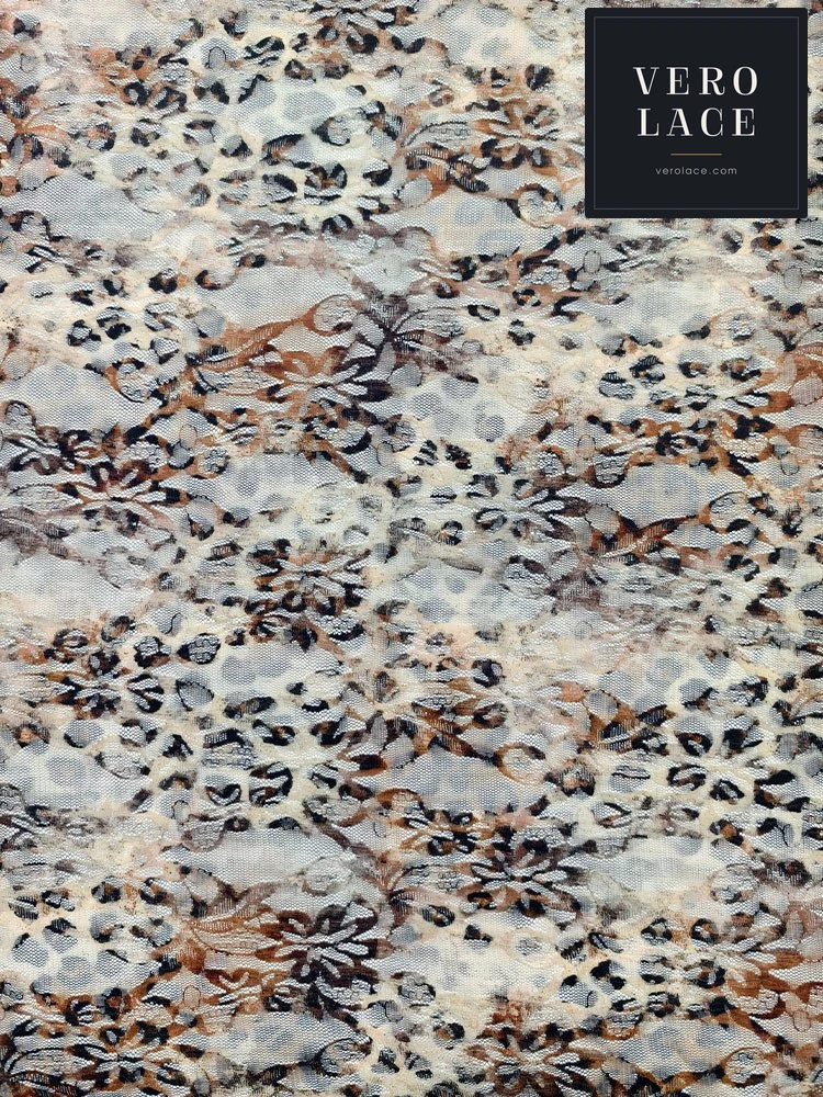 Printed Lace, Poly-Spandex Leopard Print — VL-PR-0152