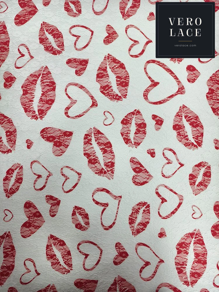 Printed Lace, Poly-Spandex Lips — VL-PR-0095