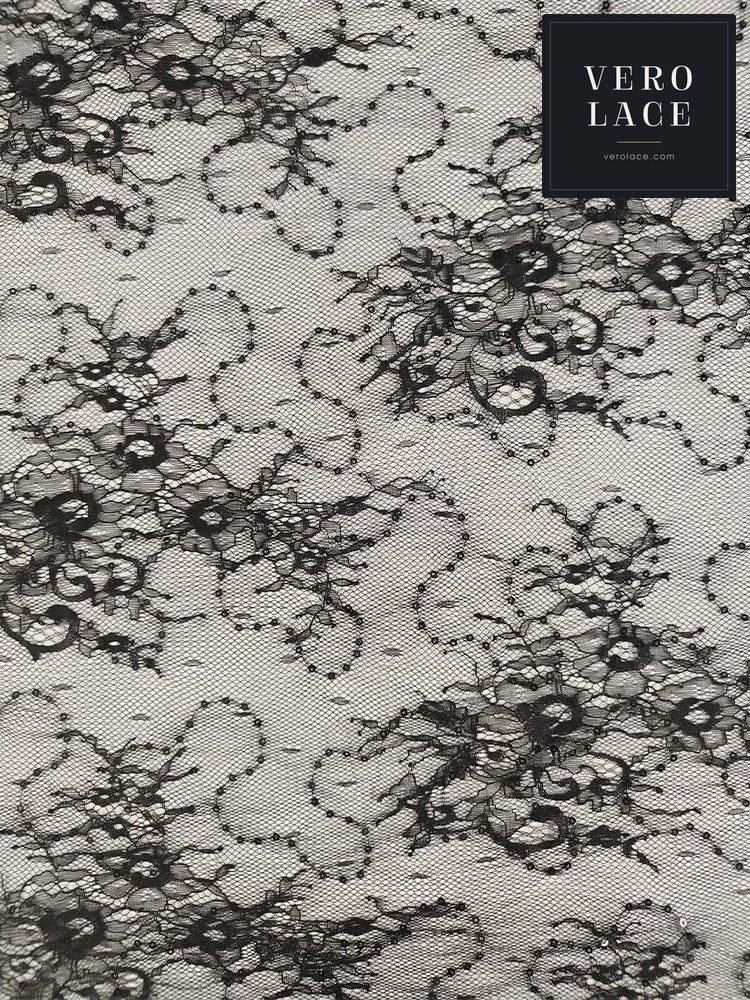 Sequin Lace, 3mm Black — VL-SQ-0037