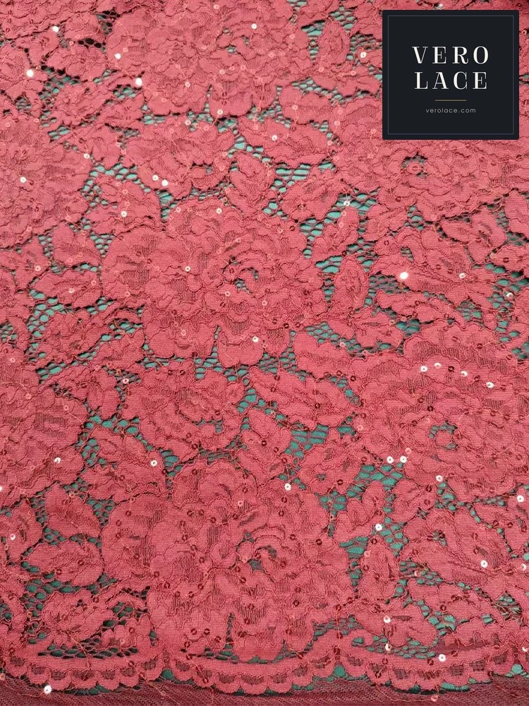 Sequin Lace, 3mm Red — VL-SQ-0076