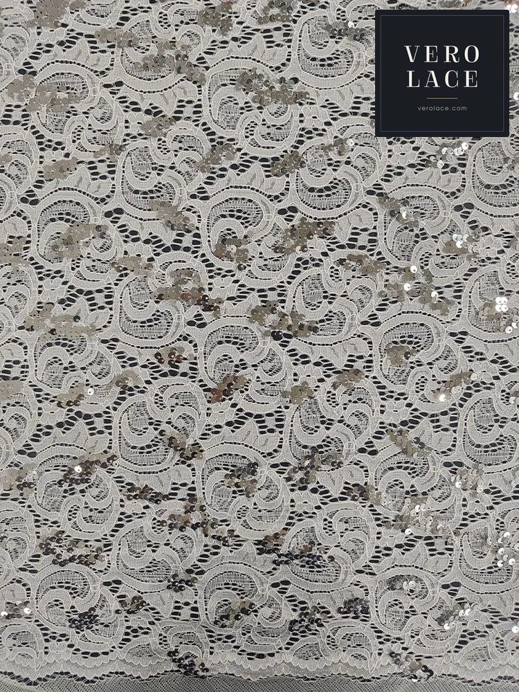 Sequin Lace, 5mm Silver — VL-SQ-0045