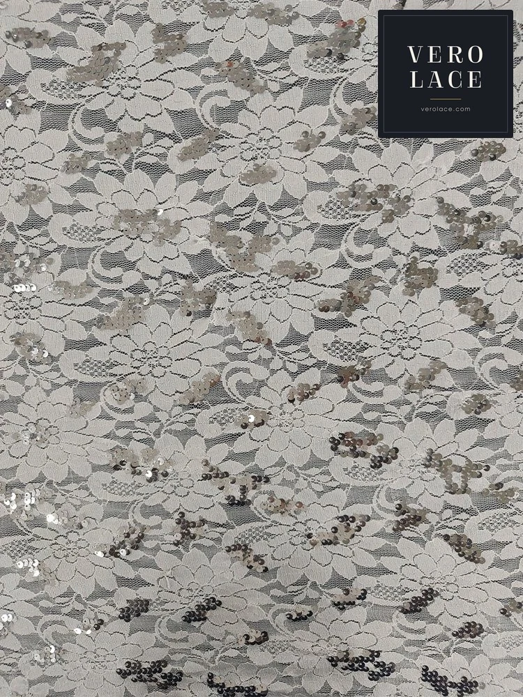 Sequin Lace, 5mm Silver — VL-SQ-0047