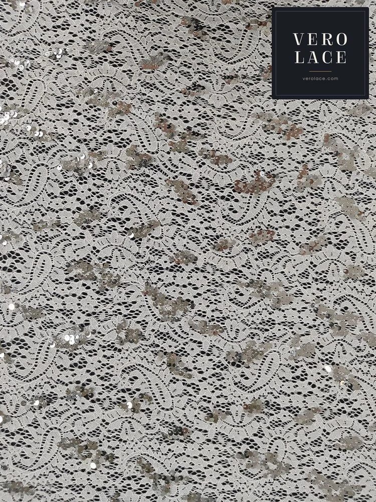 Sequin Lace, 5mm Silver — VL-SQ-0049