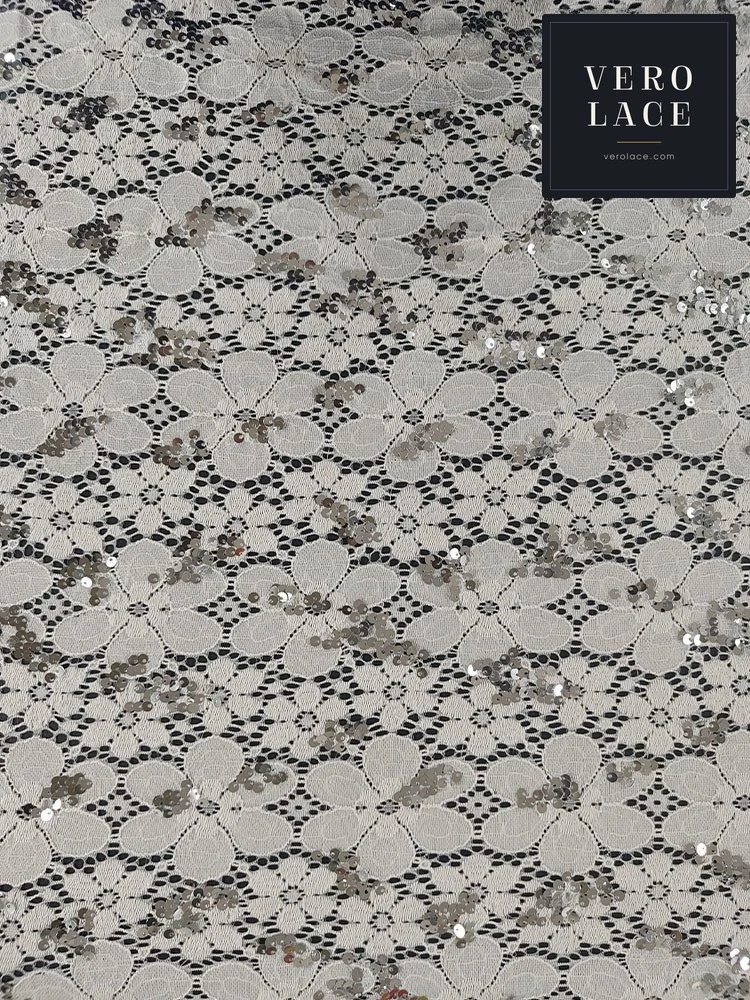 Sequin Lace, 5mm Silver — VL-SQ-0092