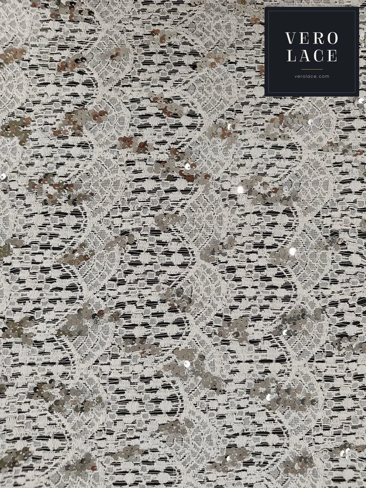 Sequin Lace, 5mm Silver — VL-SQ-0109