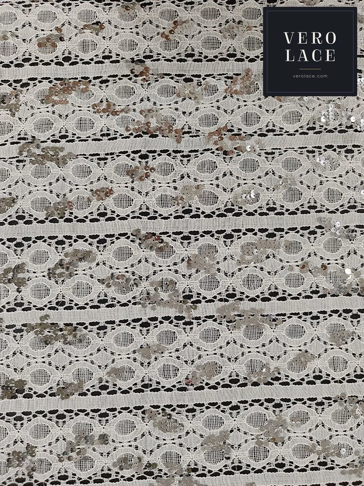 Sequin Lace, 5mm Silver — VL-SQ-0110