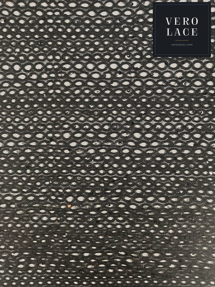 Sequin Lace, Black Colour Large & Small — VL-SQ-0038