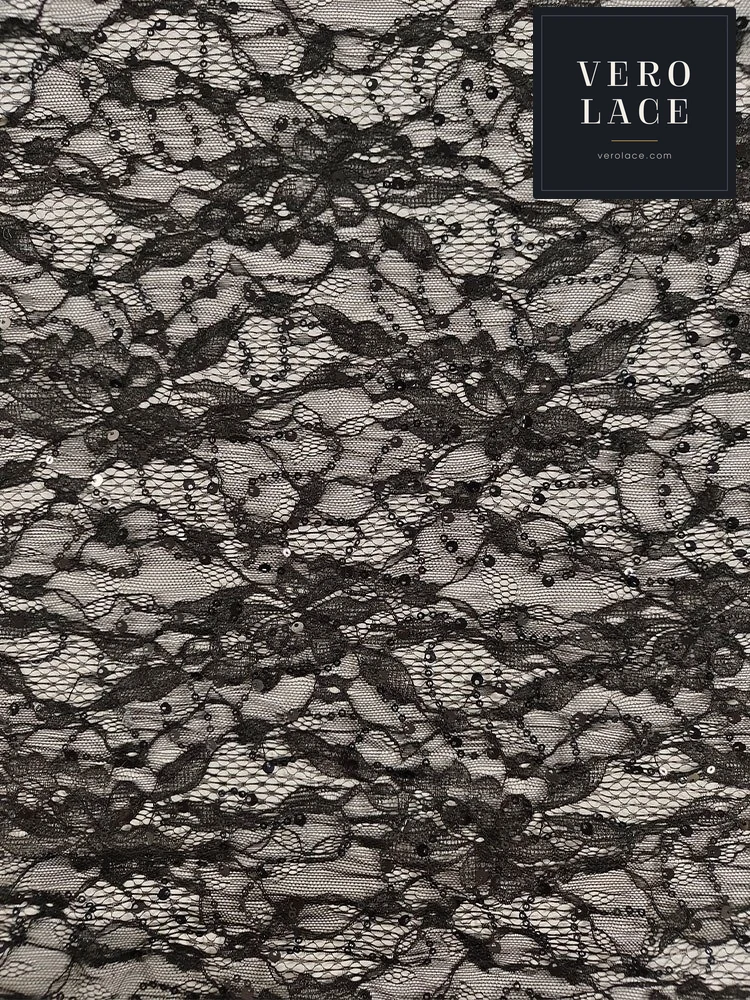 Sequin Lace, Black Colour Large & Small — VL-SQ-0059