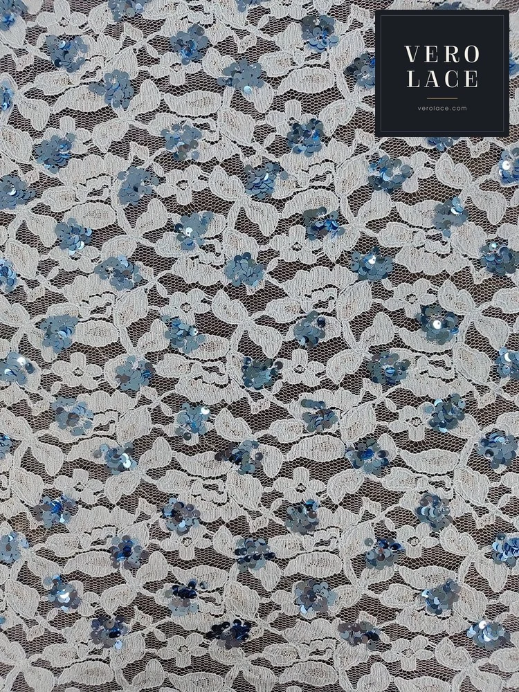 Sequin Lace, Blue — VL-SQ-0105