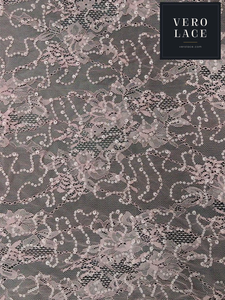 Sequin Lace, Clipped Thread Nude Pink Large & Small — VL-SQ-0062