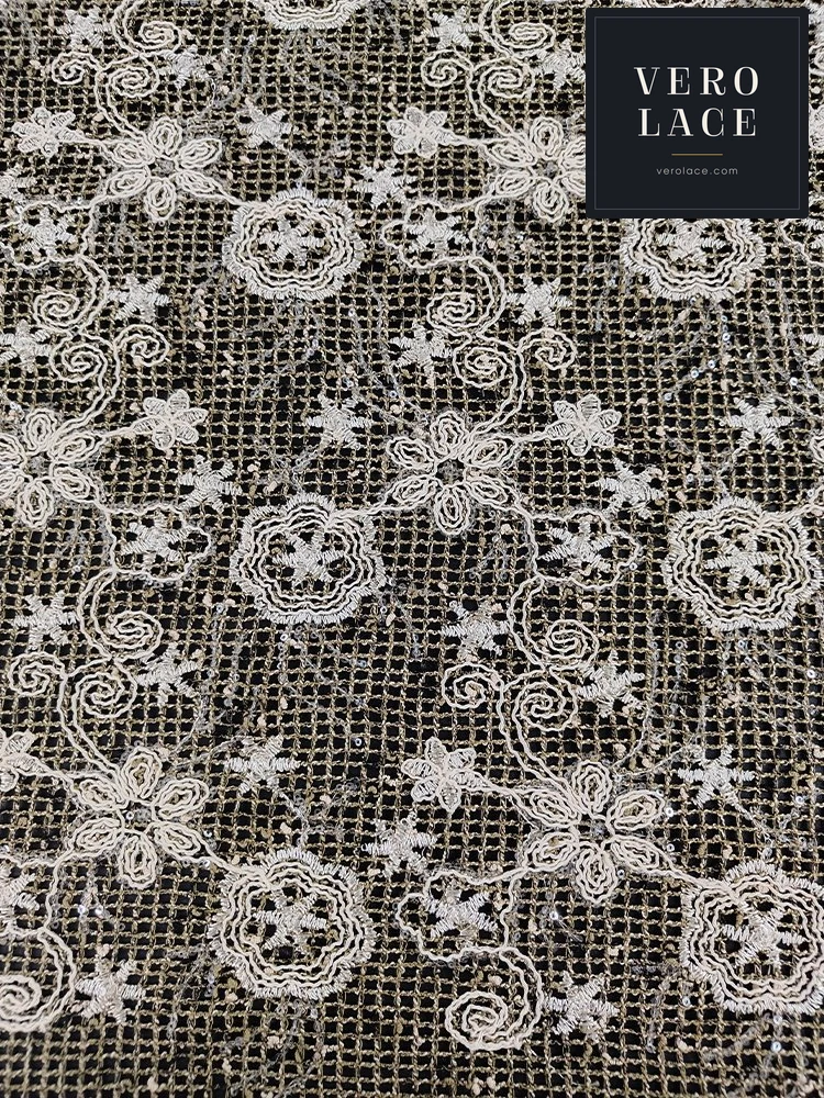 Sequin Lace, Cord Embroidery — VL-SQ-0090