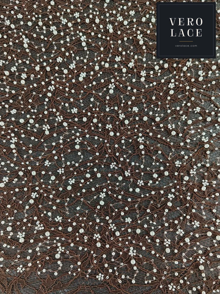 Sequin Lace, Corded Scalloped Edge — VL-SQ-0079
