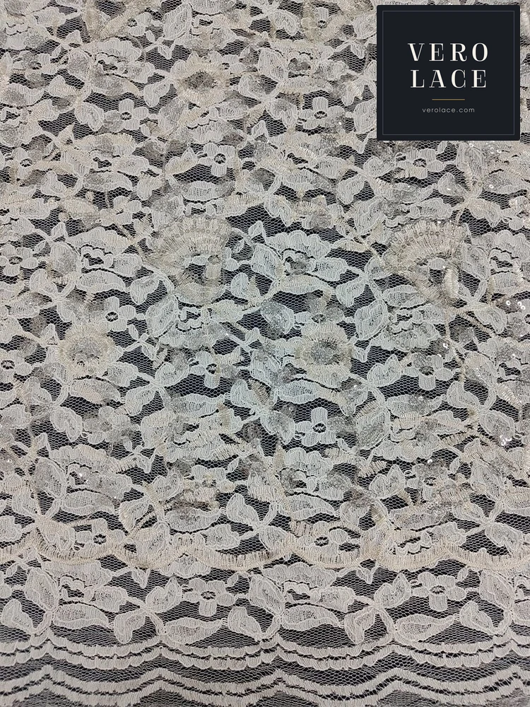 Sequin Lace, Embroidery Silver — VL-SQ-0104