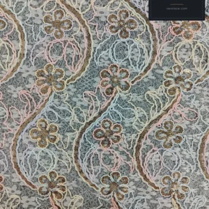 Sequin Lace, Multicolour Embroidery Bloom Gold — VL-SQ-0128