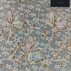 Sequin Lace, Multicolour Embroidery Butterfly Gold — VL-SQ-0129
