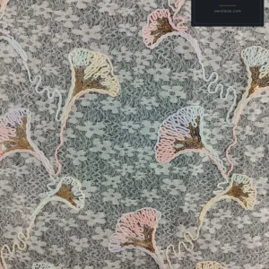 Sequin Lace, Multicolour Embroidery Tree Leaf Gold — VL-SQ-0130