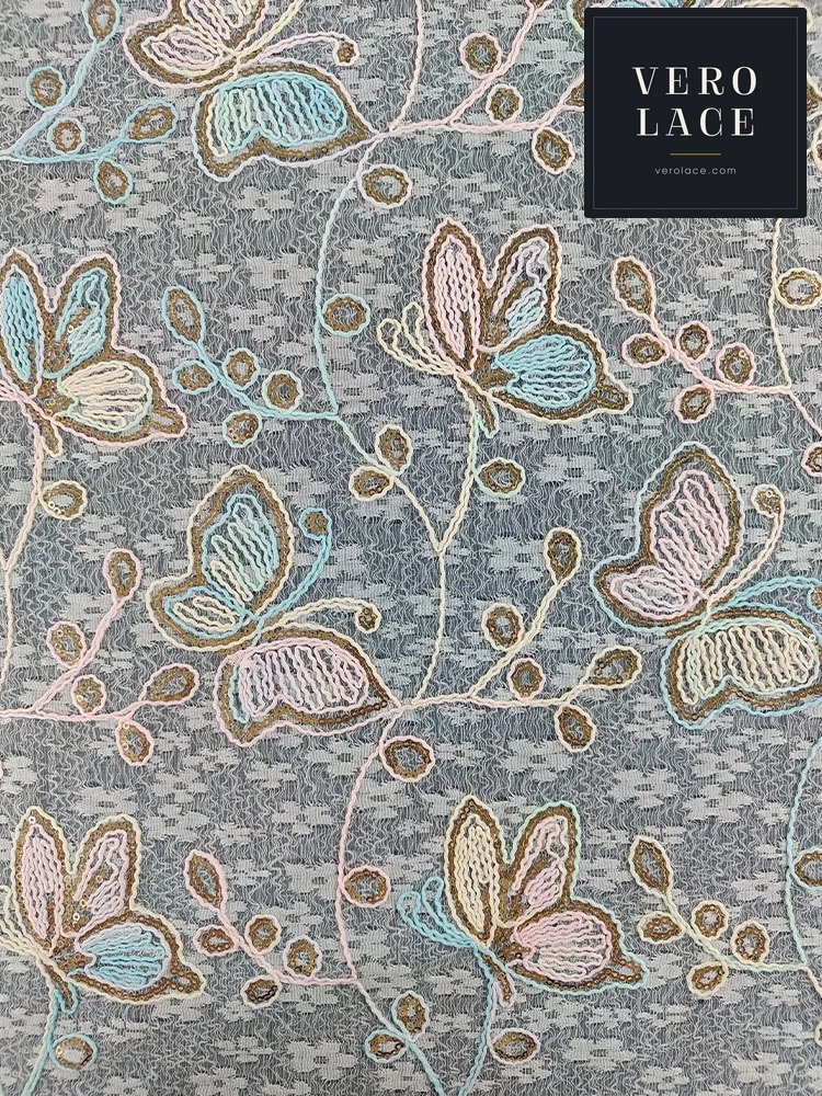 Sequin Lace, Orchid Multicolour Thread — VL-SQ-0120