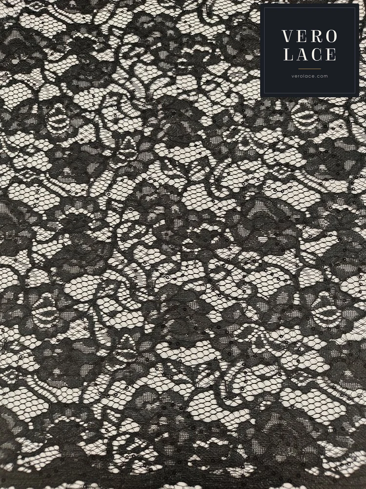 Sequin Lace, Scalloped Edge Allover Dot 3mm — VL-SQ-0080