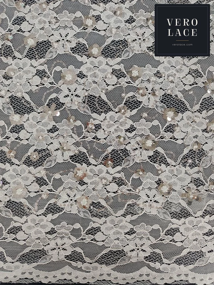 Sequin Lace, Scalloped Edge KAMR — VL-SQ-0077