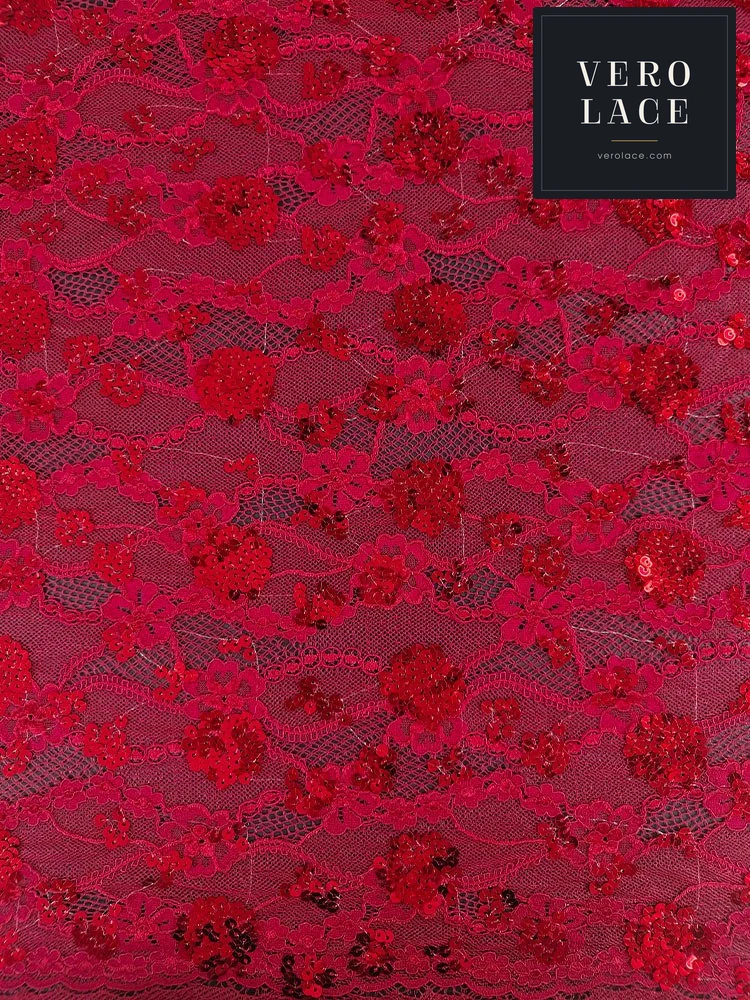 Sequin Lace, Scalloped Edge — VL-SQ-0072